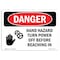 Signmission OSHA Danger, Hand Hazard Turn Power Off Reaching In, 10in X 7in Decal, 7" W, 10" L, Landscape OS-DS-D-710-L-1287 - alternate 1